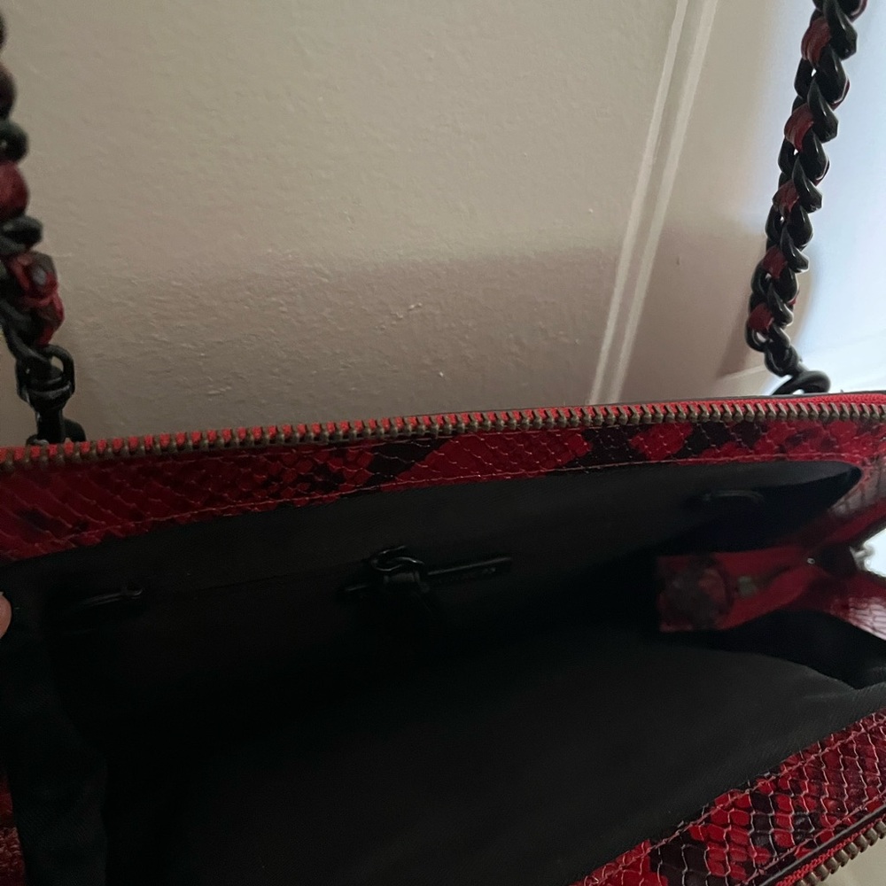 Rebecca Minkoff Red Shoulder Bag with Striking Zipper Detail